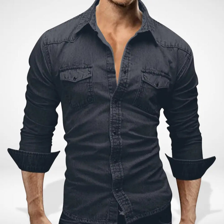 Chemise à manches longues effet délavé pour Homme – Riku