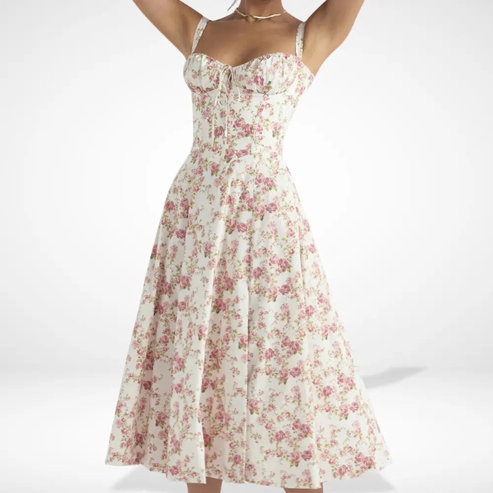 Robe d’été longue à fleurs fendues pour Femmes – Melanie