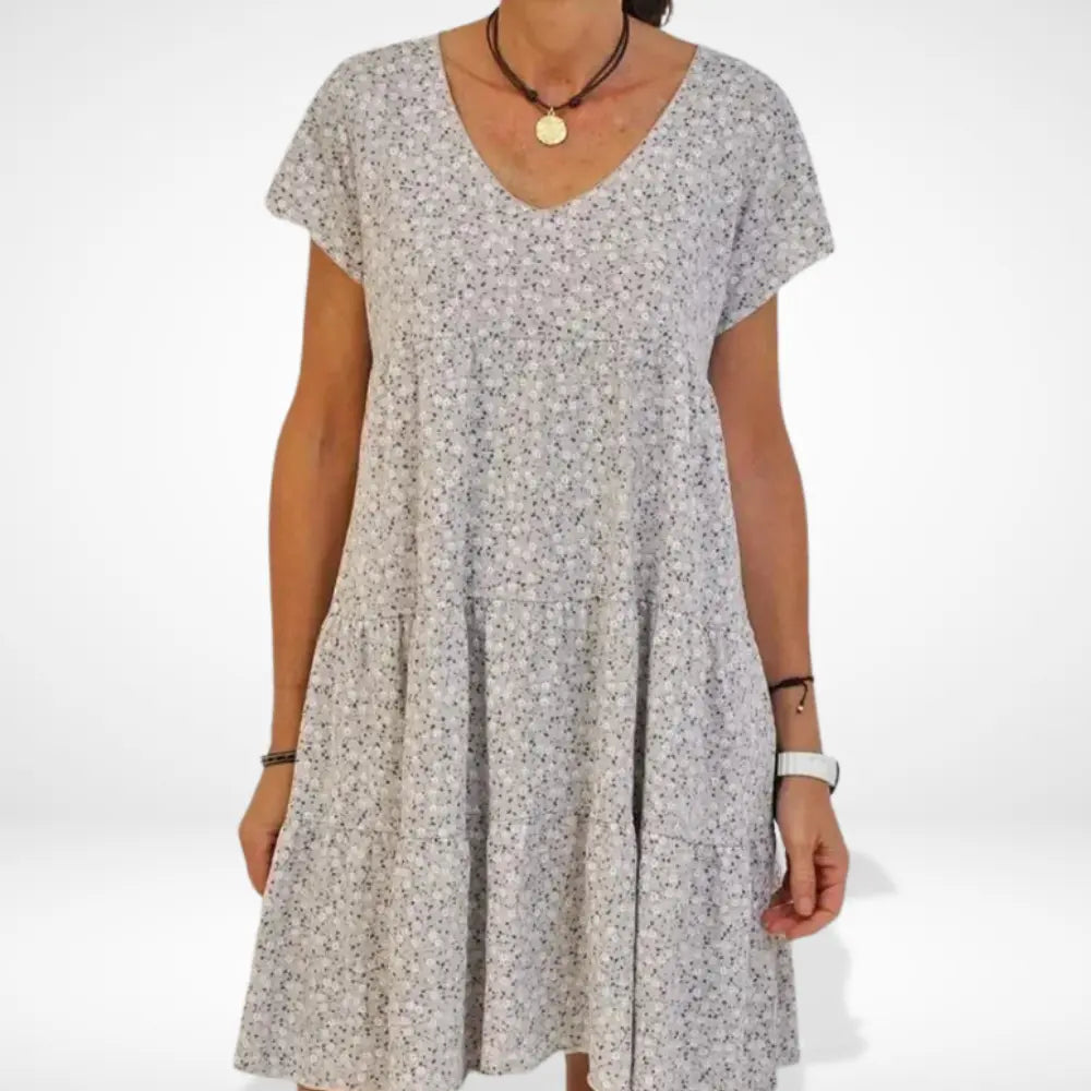 Robe d'été fluide à imprimé fleuri contrasté pour Femme – Rosalinds