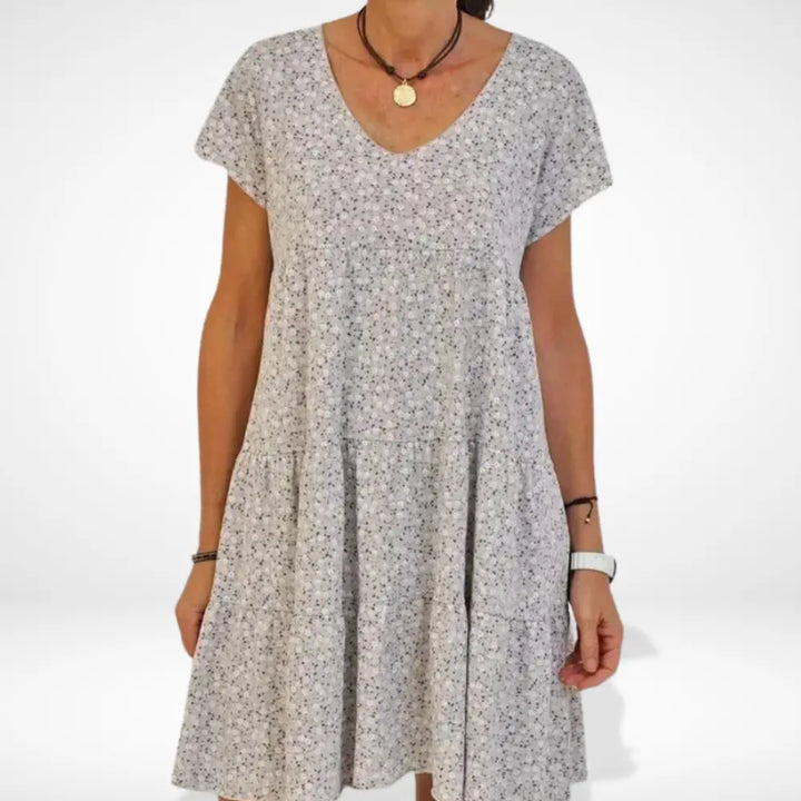 Robe d'été fluide à imprimé fleuri contrasté pour Femme – Rosalinds