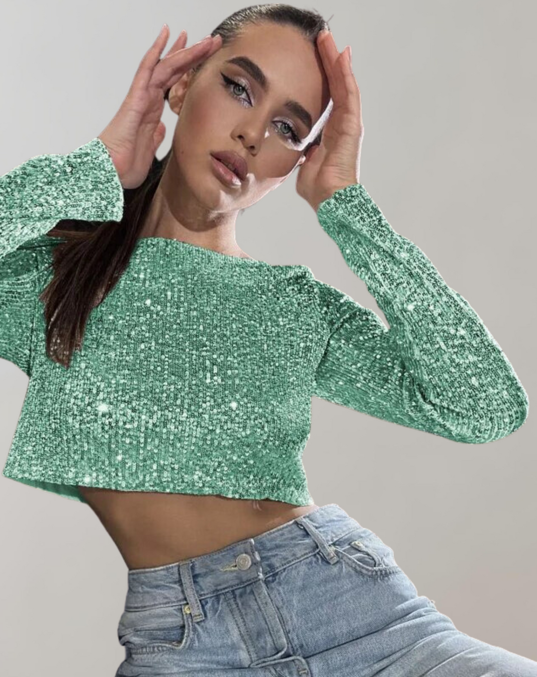 Shila | Crop top à paillettes