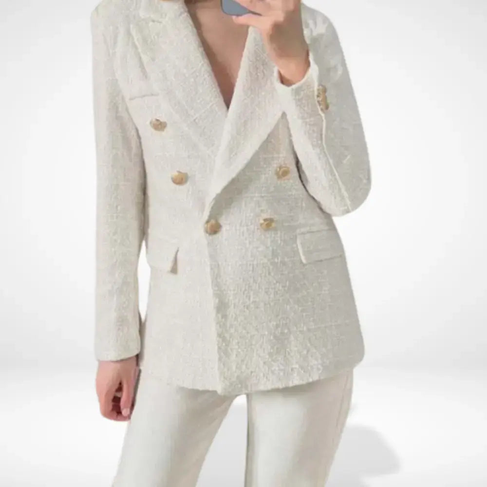 Blazer croisé à boutons dorés pour Femmes – Loraine