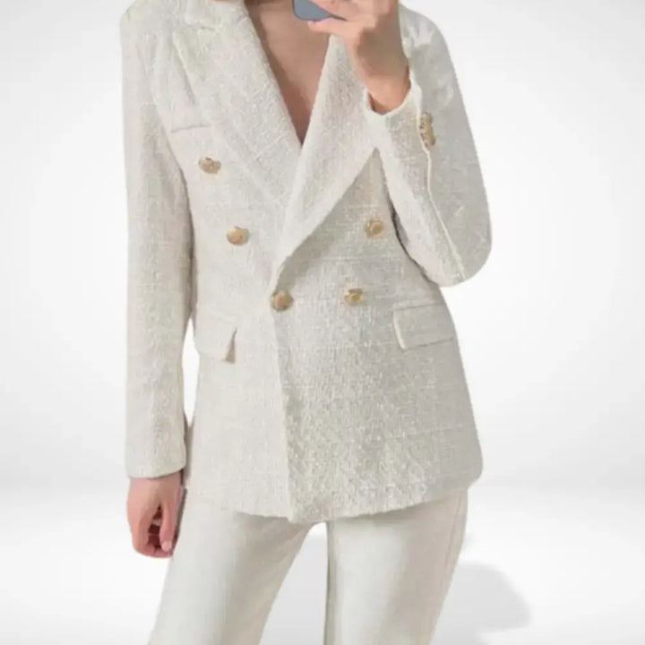 Blazer croisé à boutons dorés pour Femmes – Loraine