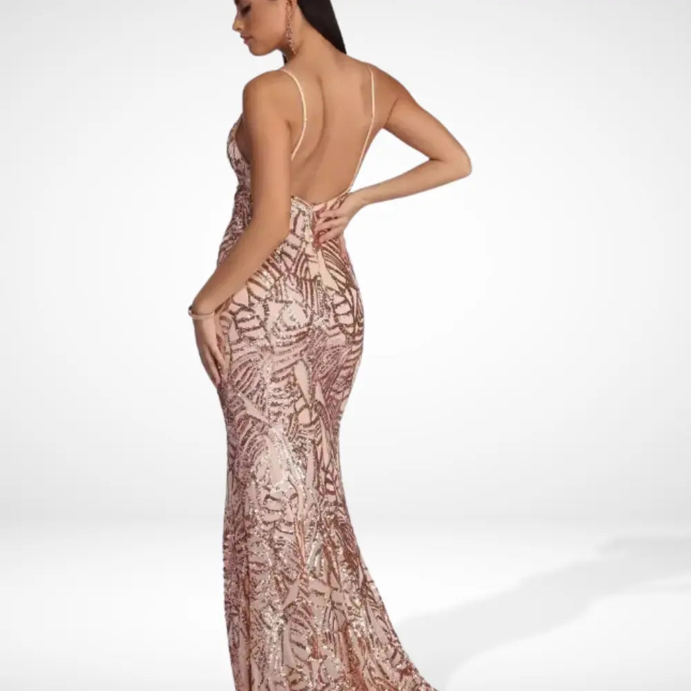 Robe cocktail fendue à bretelles fines pour Femmes – Tonya