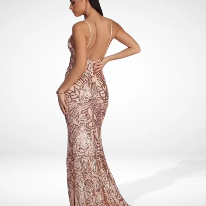 Robe cocktail fendue à bretelles fines pour Femmes – Tonya