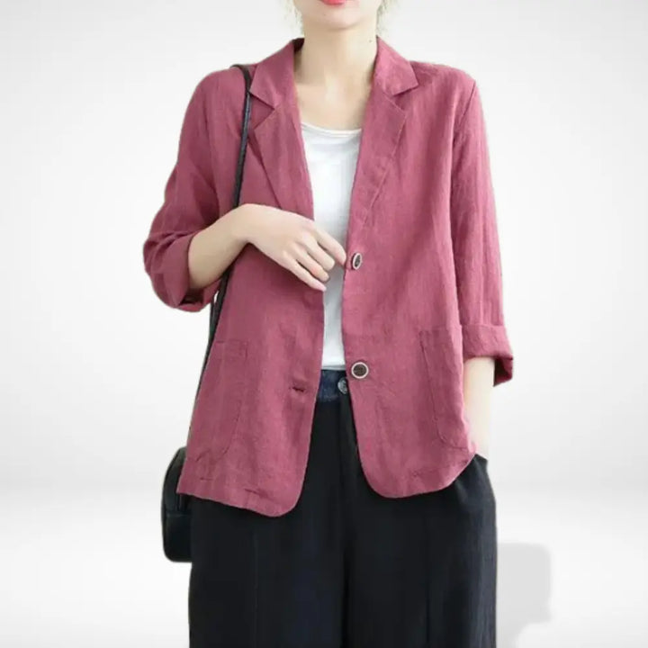 Blazer droit à manches retroussées pour Femmes – Leya