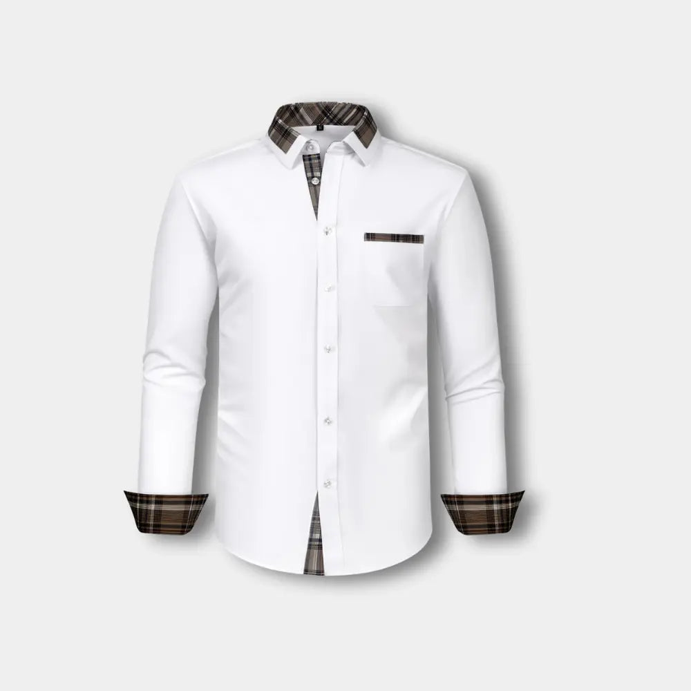 T-shirt manches longues à finitions carreaux pour Homme – Joni