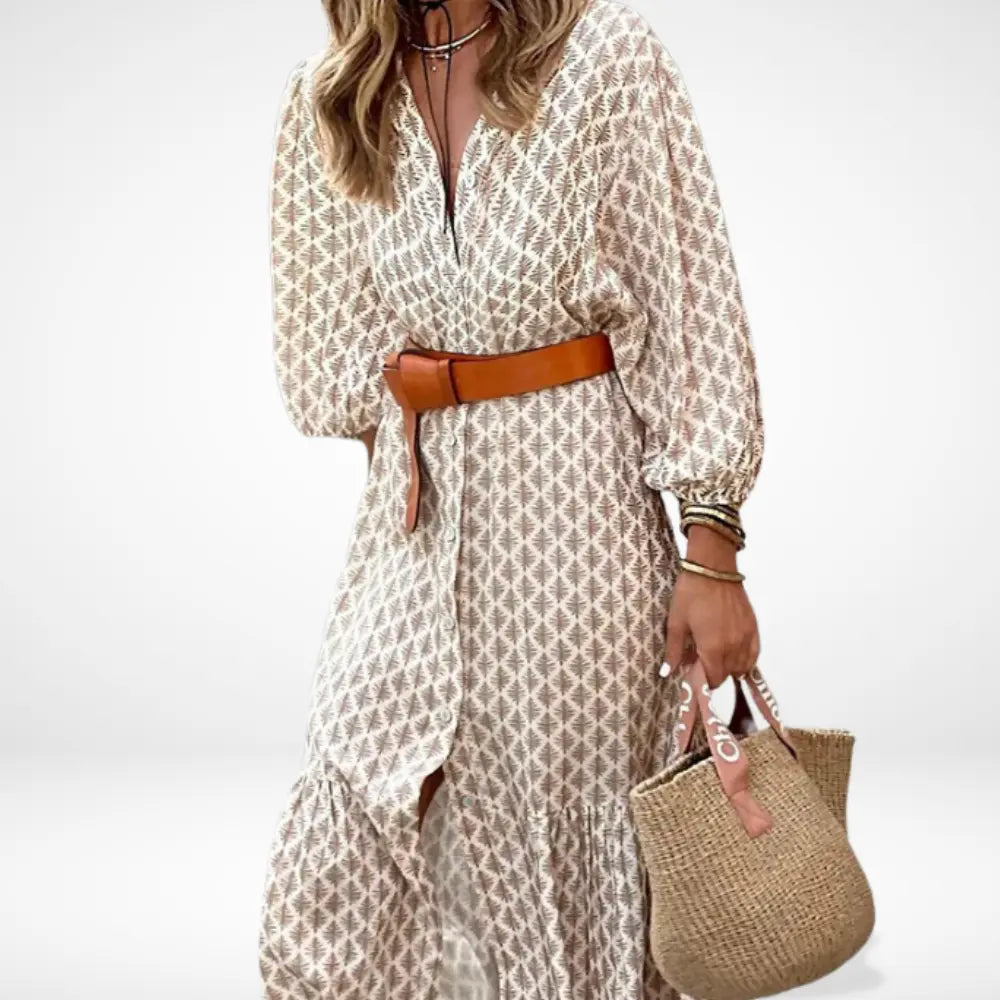 Robe d'été longue à imprimé graphique pour Femme – Rhoda