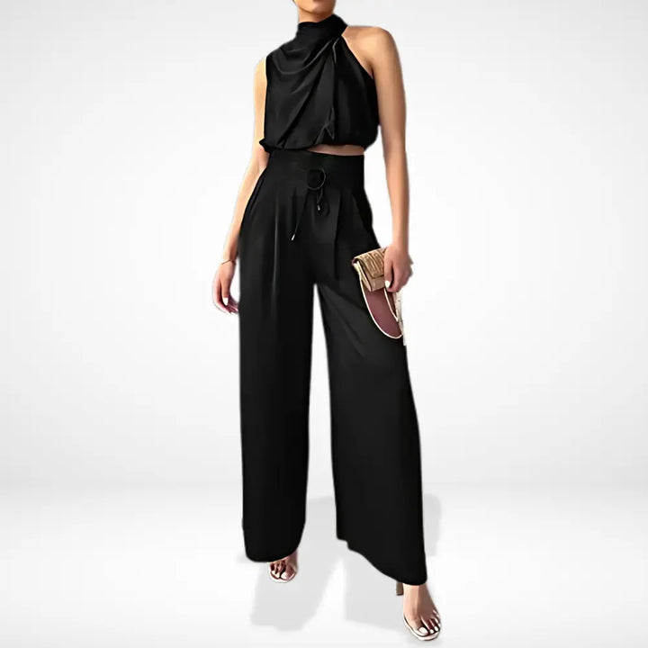 Haut court drapé à col montant pour Femmes – Rosayne