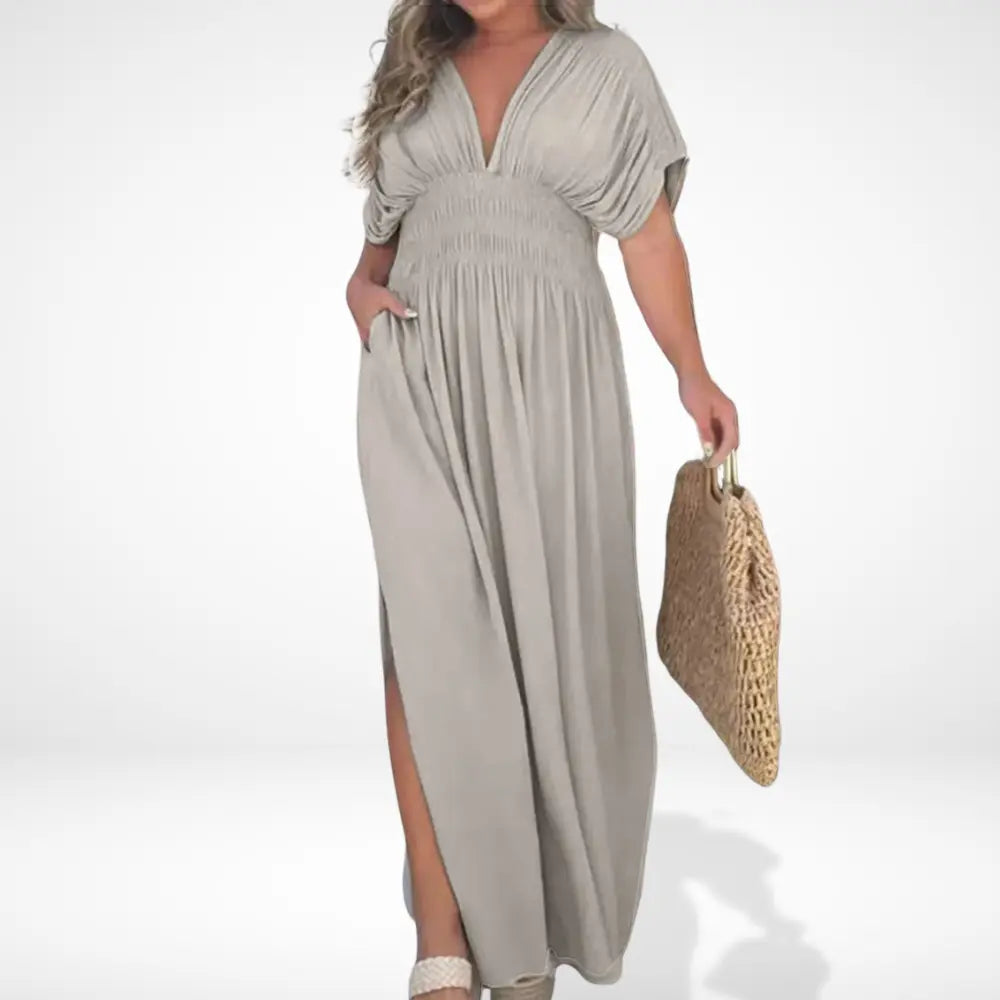 Robe longue d'été à taille froncée pour Femmes – Lilly