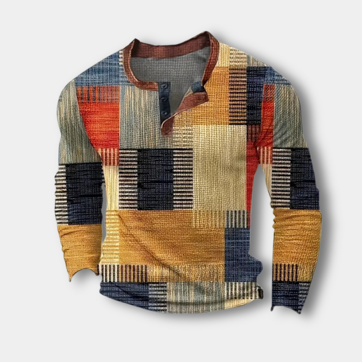 Chemise Henley à imprimé géométrique pour Homme – Martin