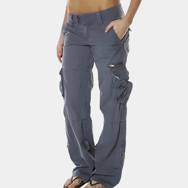 Pantalon cargo à poches larges contrastées pour Femmes – Arlene