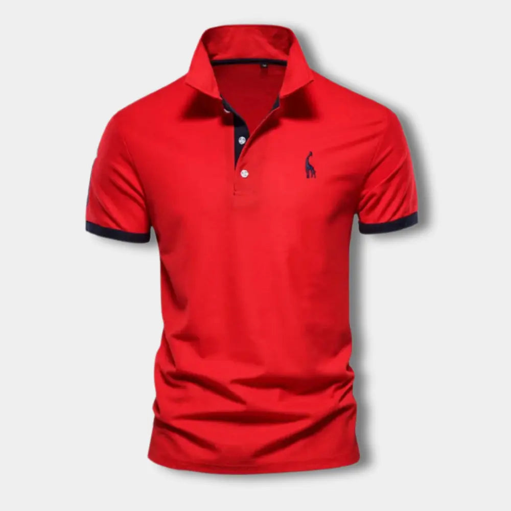 Polo classique avec contraste rouge élégant pour Homme – Juliu