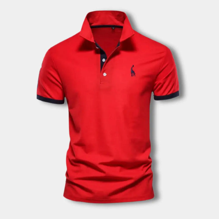 Polo classique avec contraste rouge élégant pour Homme – Juliu