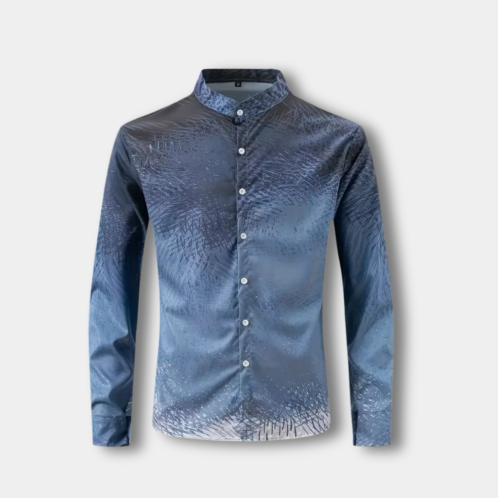 Polo homme à col mao imprimé graphique - Bernard