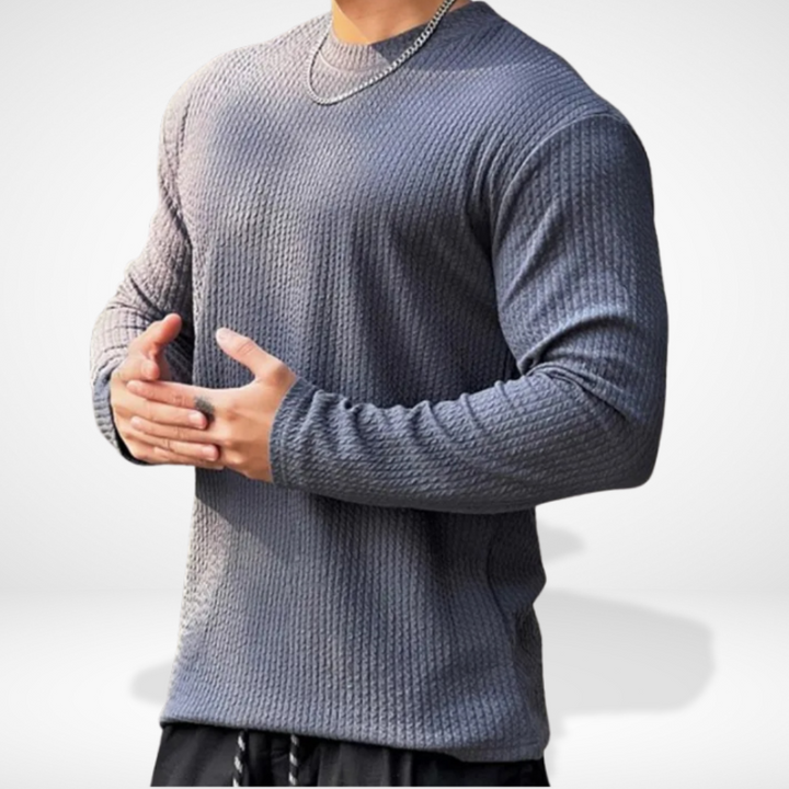 T-shirt manches longues à maille texturée pour Homme – Fredin
