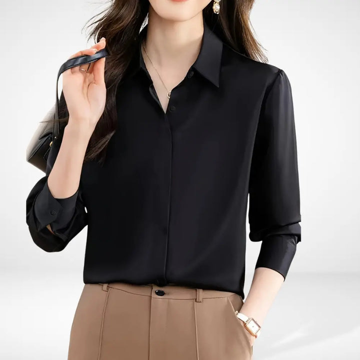 Blouse fluide à col chemise pour Femme – Nanette