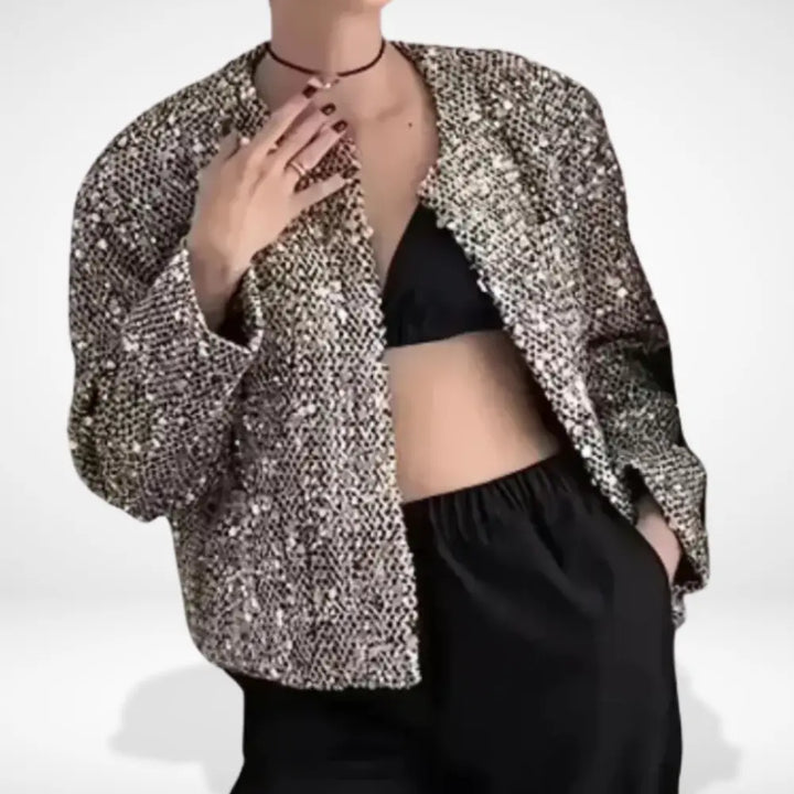 Lenora | Veste mi-saison élégante à paillettes pour Femmes
