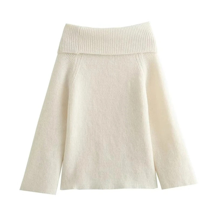 Athena | Elegant Solid Off Shoulder Sweater for Women