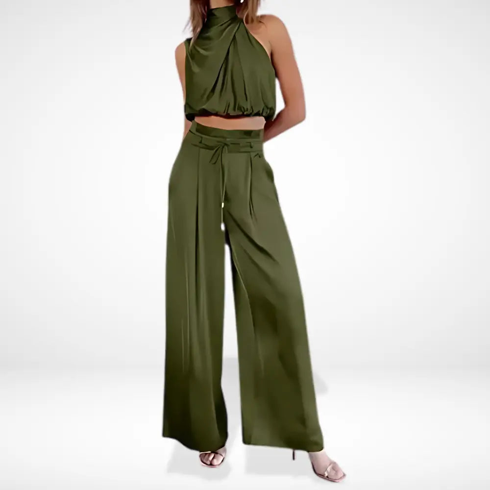 Haut court drapé à col montant pour Femmes – Rosayne