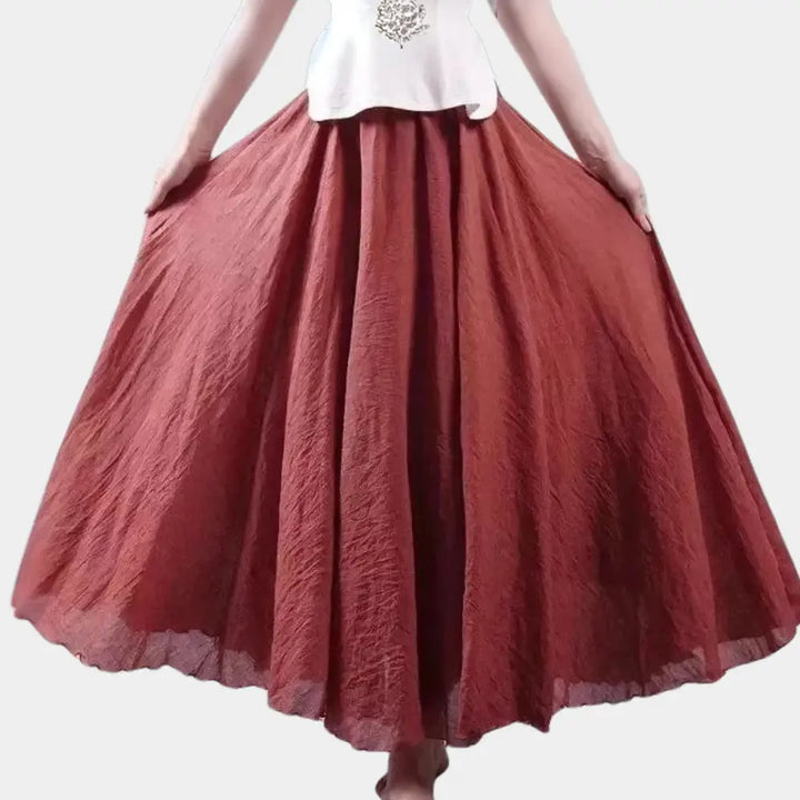 Jupe longue fluide à effet froissé pour Femme – Miquel