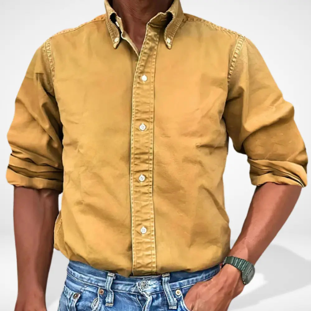 Chemise homme coupe droite col boutonné Jeffry