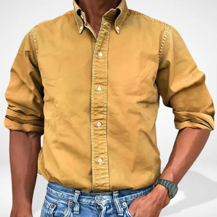 Chemise homme coupe droite col boutonné Jeffry