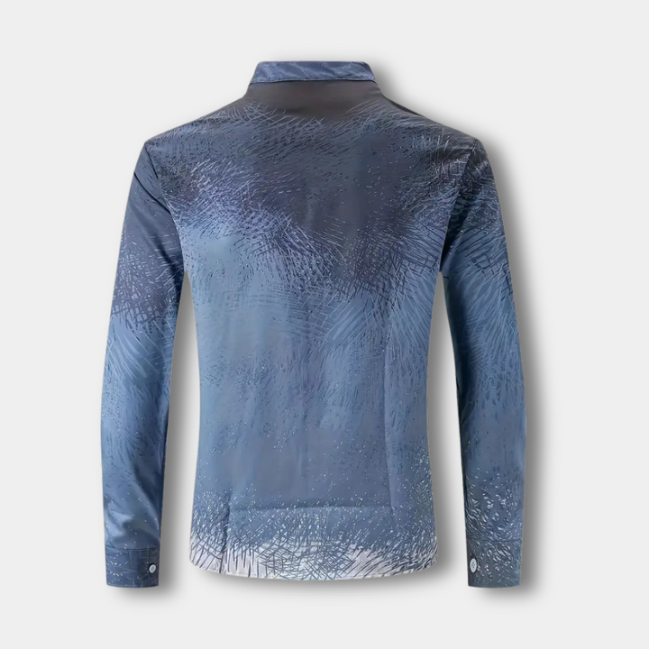 Polo homme à col mao imprimé graphique - Bernard