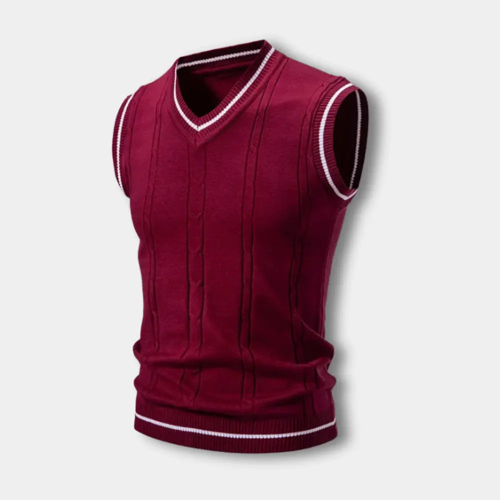 Pull sans manches à col contrasté pour Homme – Troy