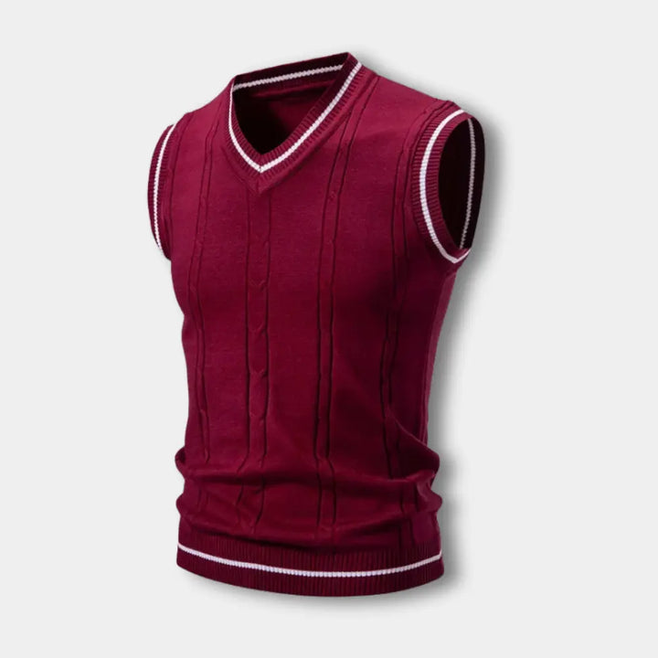 Pull sans manches à col contrasté pour Homme – Troy