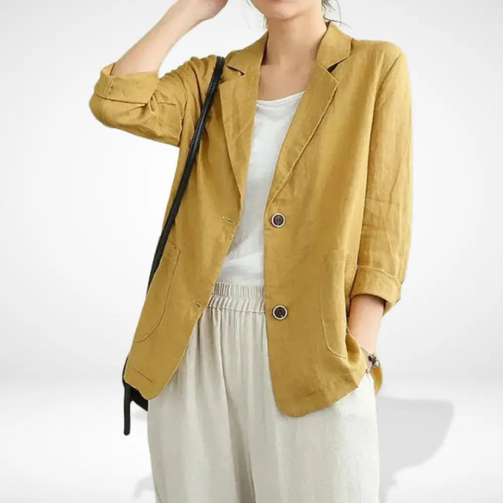 Blazer droit à manches retroussées pour Femmes – Leya