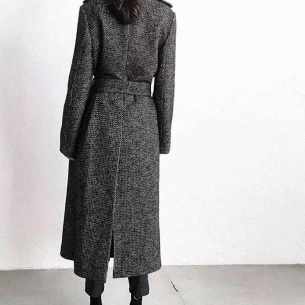 Reshma | Manteau Long En Laine À Carreaux Pour Femmes