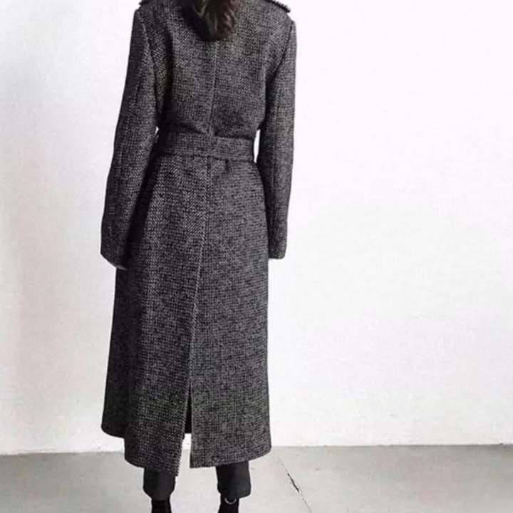 Reshma | Manteau Long En Laine À Carreaux Pour Femmes
