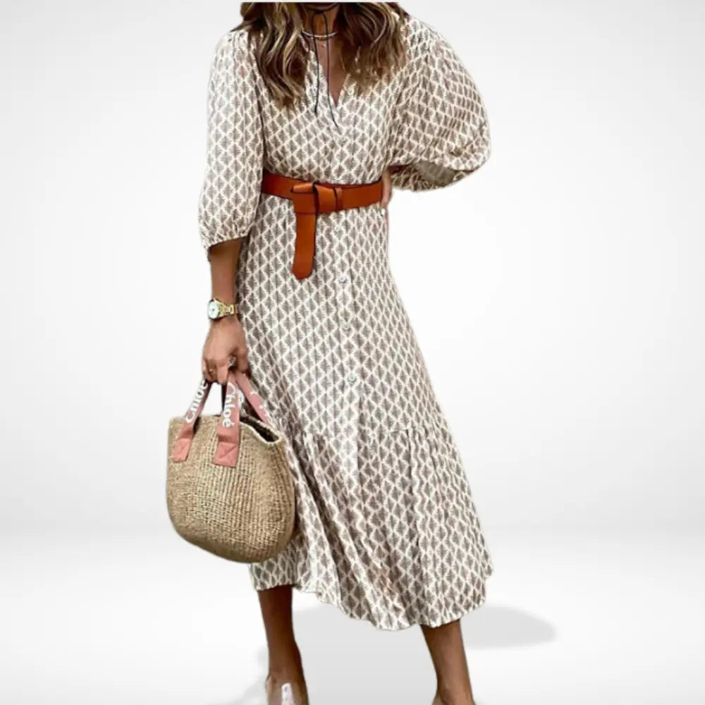 Robe d'été longue à imprimé graphique pour Femme – Rhoda