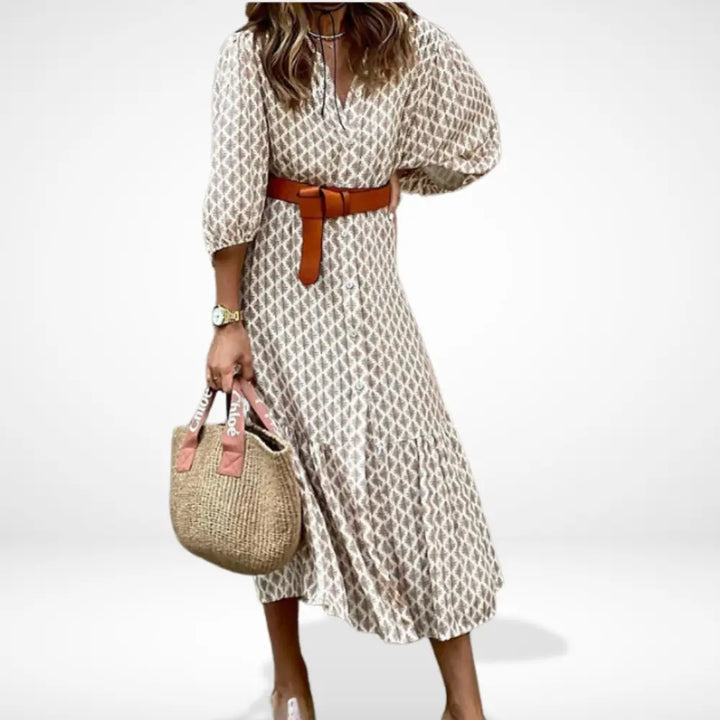 Robe d'été longue à imprimé graphique pour Femme – Rhoda