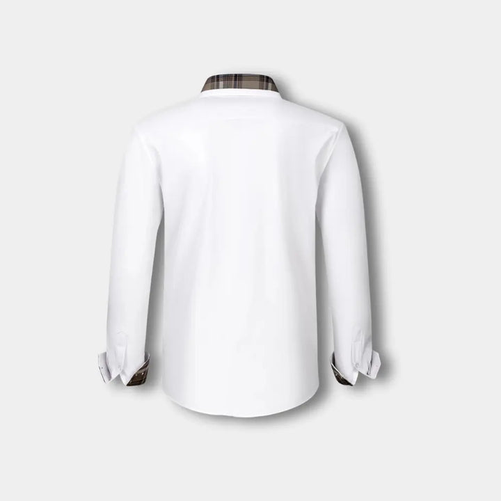 T-shirt manches longues à finitions carreaux pour Homme – Joni