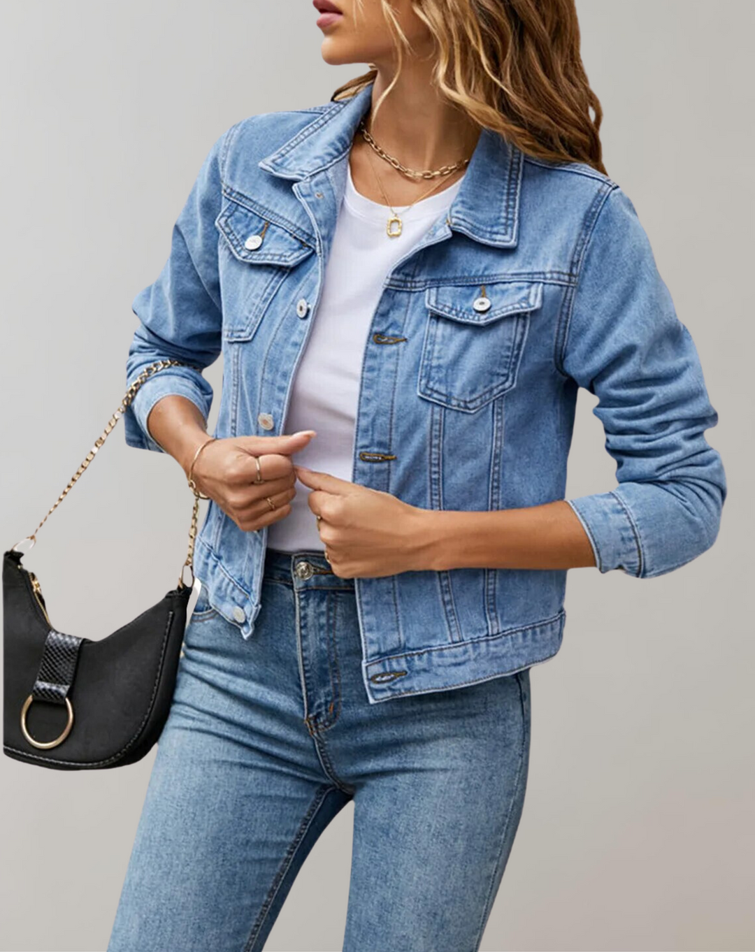 Vickie | Décontracté manches longues revers uni