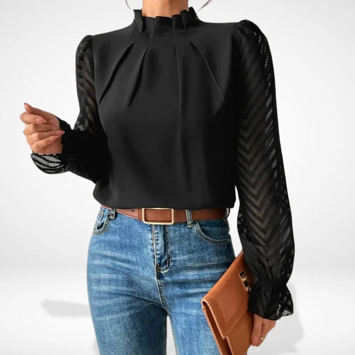 Haut manches ajourées fluide Femme – Aleksandra