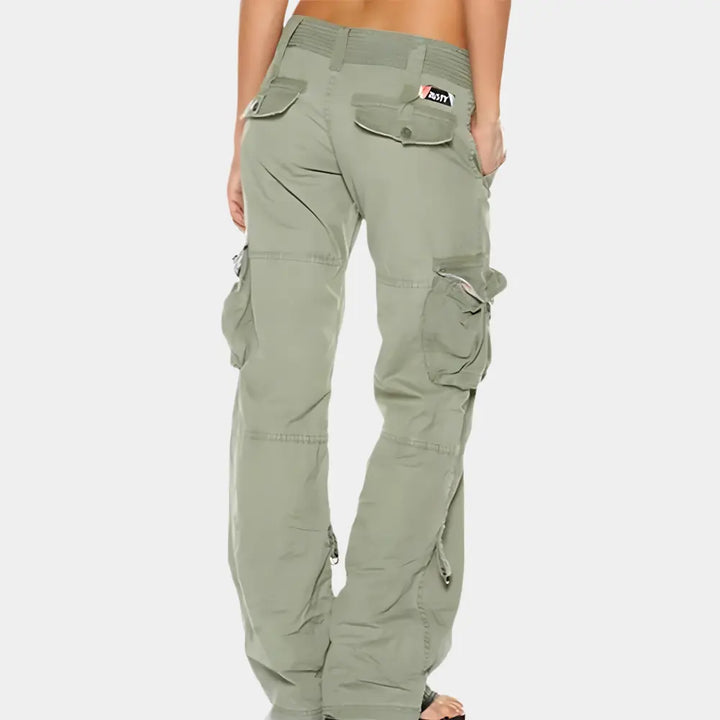 Pantalon cargo à poches larges contrastées pour Femmes – Arlene