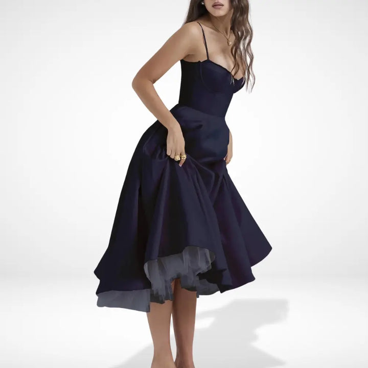 Robe cocktail à jupon contrastant pour Femme – Rosaline