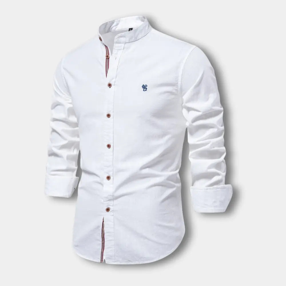 Blouse col mao à boutons contrastés pour Homme – Mukul