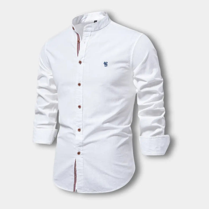 Blouse col mao à boutons contrastés pour Homme – Mukul