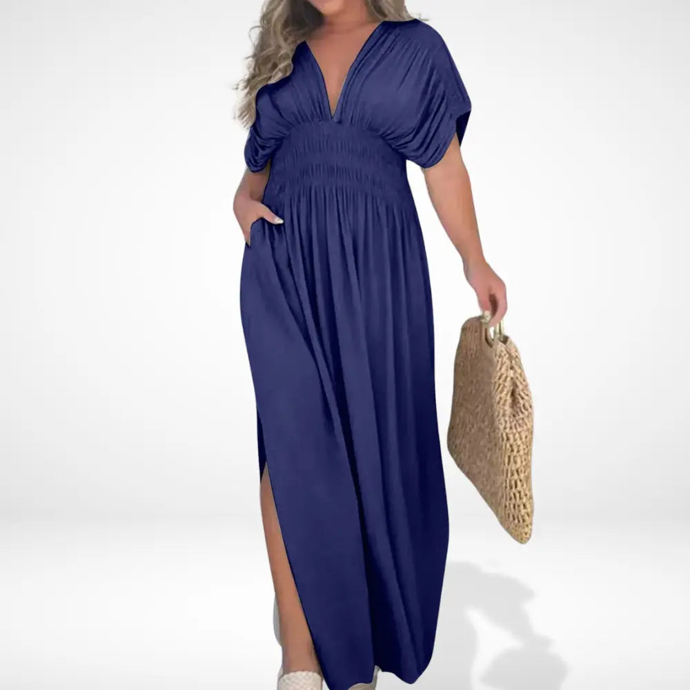 Robe longue d'été à taille froncée pour Femmes – Lilly