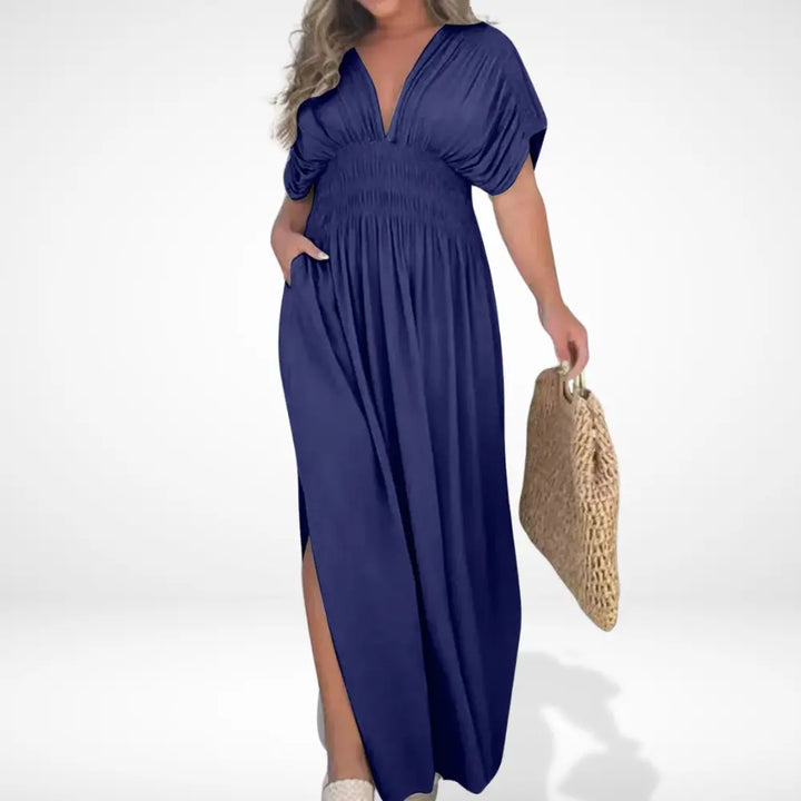 Robe longue d'été à taille froncée pour Femmes – Lilly