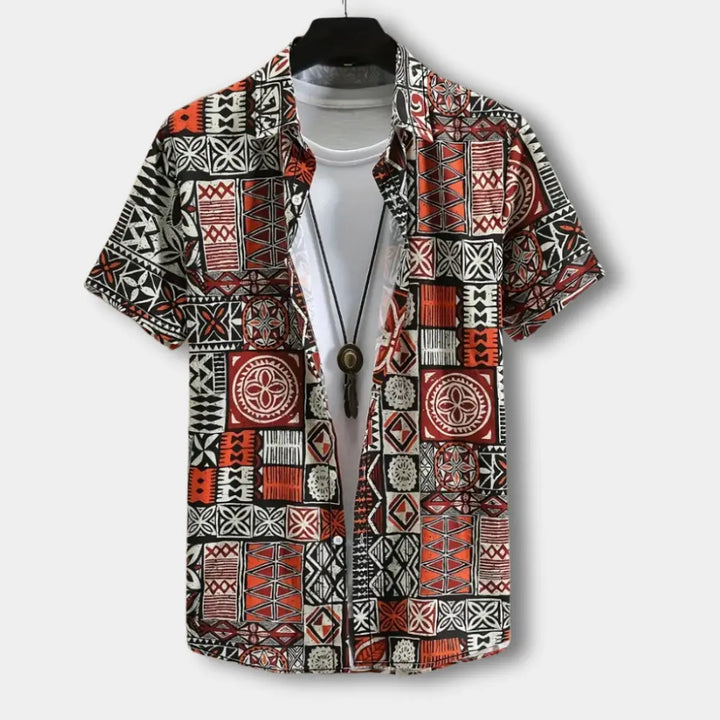 Chemise Polo à motifs géométriques vifs pour Homme - Christopher