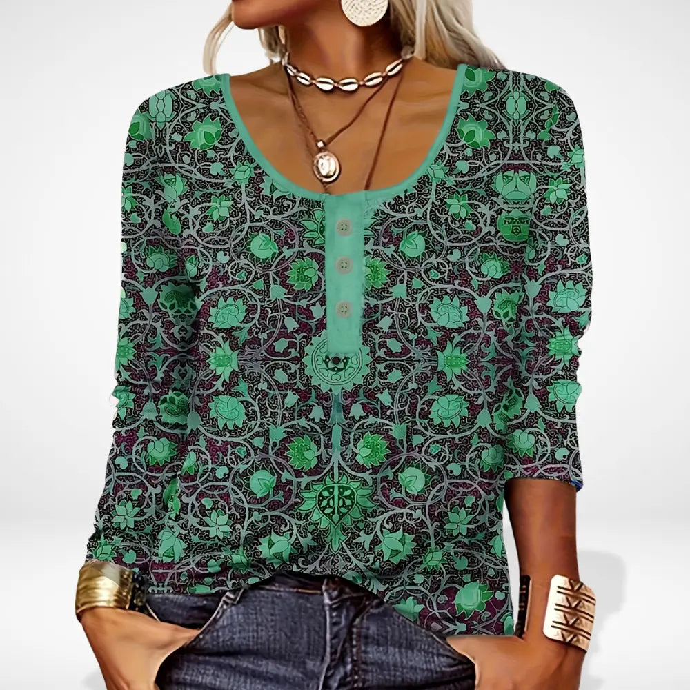 Blouse à motif éclaté multicolore pour Femme – Thelle