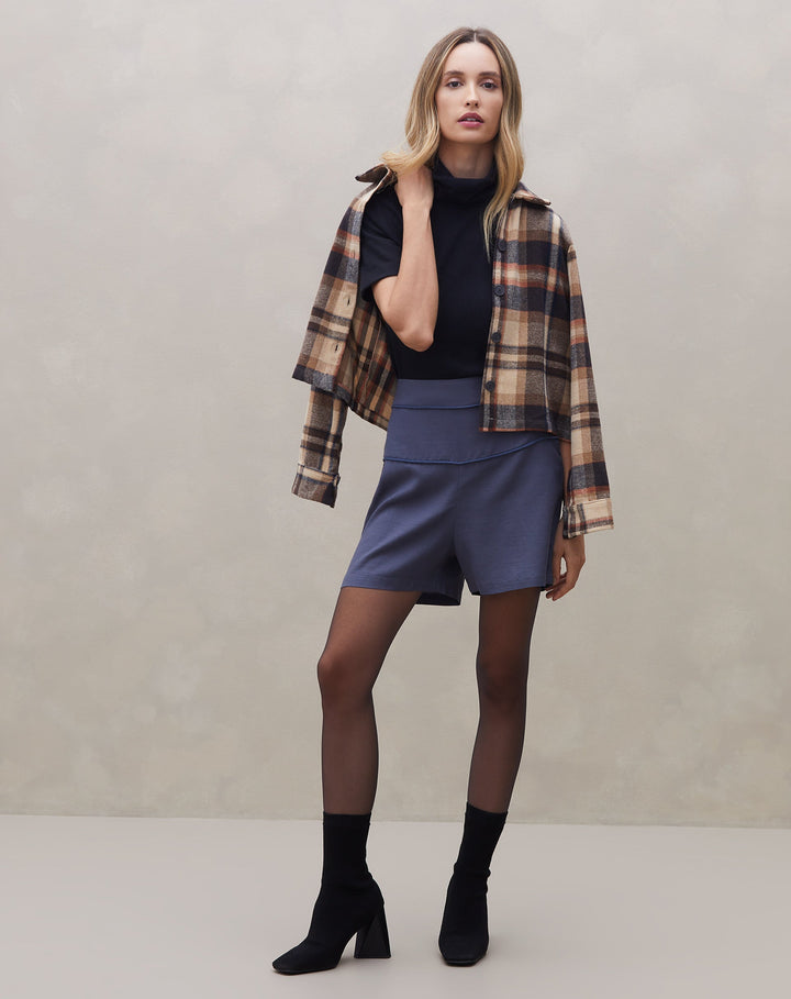 Elza | Short Viscose Contrasté pour Femmes