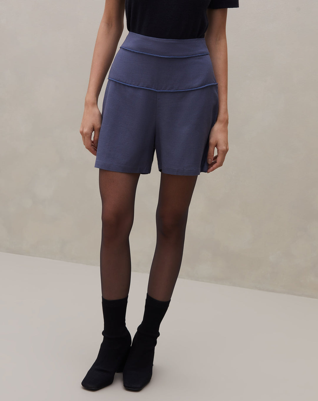 Elza | Short Viscose Contrasté pour Femmes