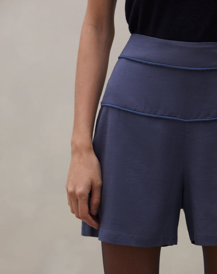 Elza | Short Viscose Contrasté pour Femmes
