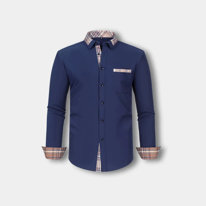 T-shirt manches longues à finitions carreaux pour Homme – Joni